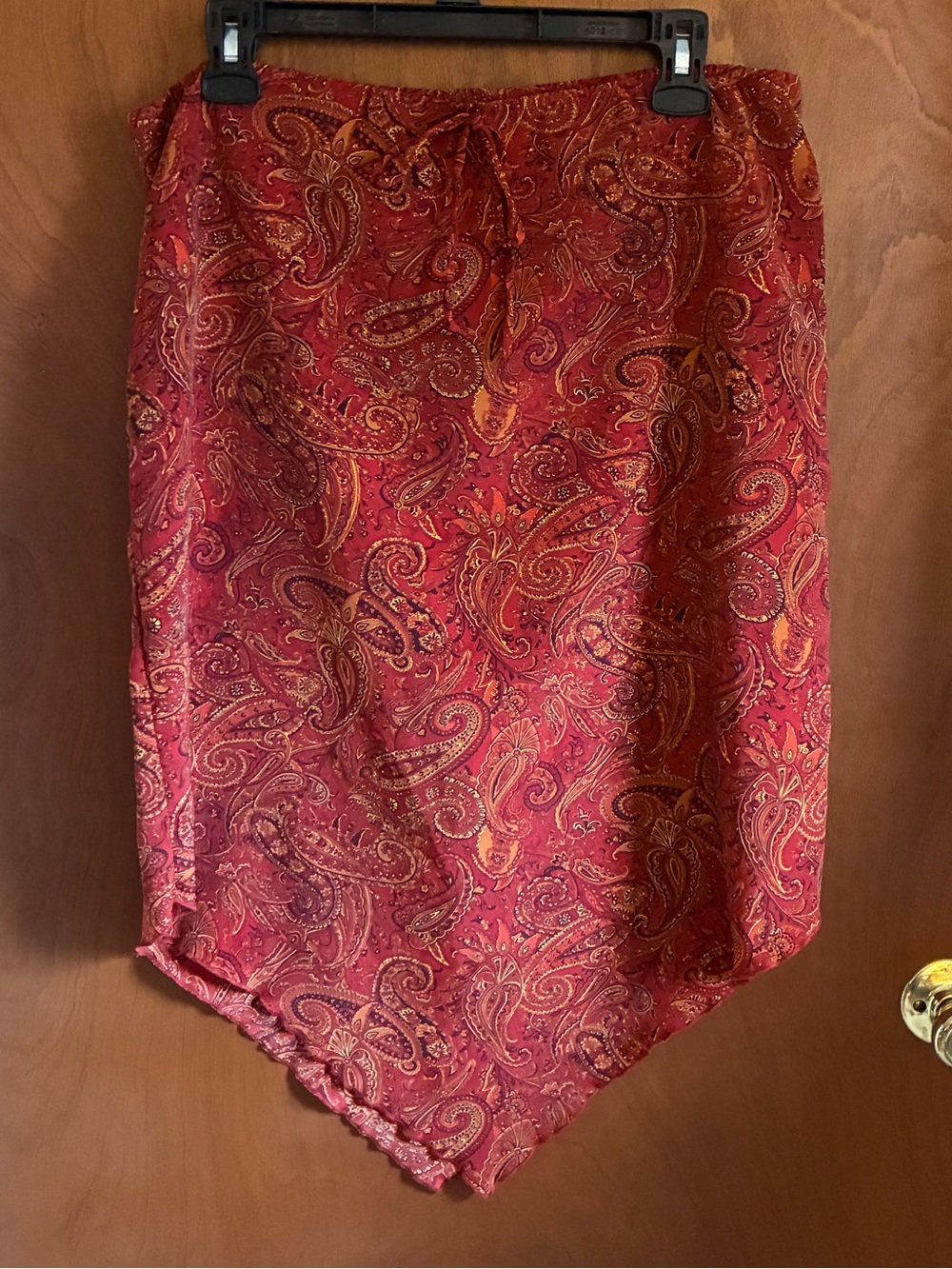 Red Paisley Handkerchief Fairycore Y2K Hem Skirt